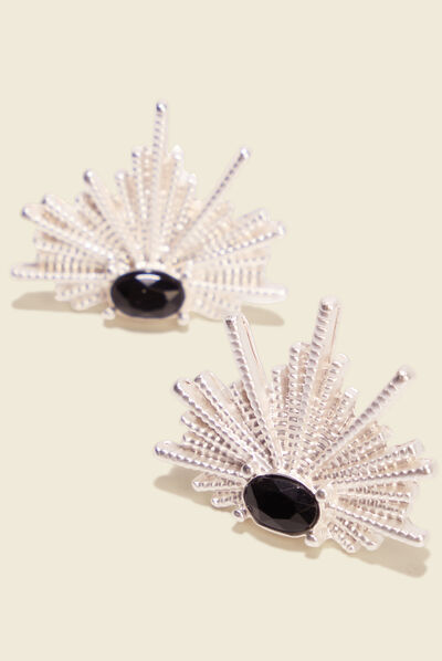 Boucles d'oreilles clous couleur argent femme