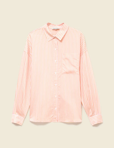 Chemise oversize manches longues fluides rose femme