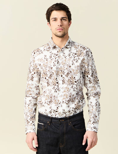 Chemise à manches longues blanc homme