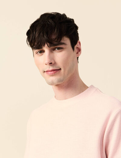 T-shirt manches courtes rose clair homme