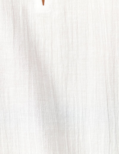 Chemise manches longues brod&eacute;e ecru femme