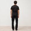 T-shirt col mao manches courtes en coton noir homme
