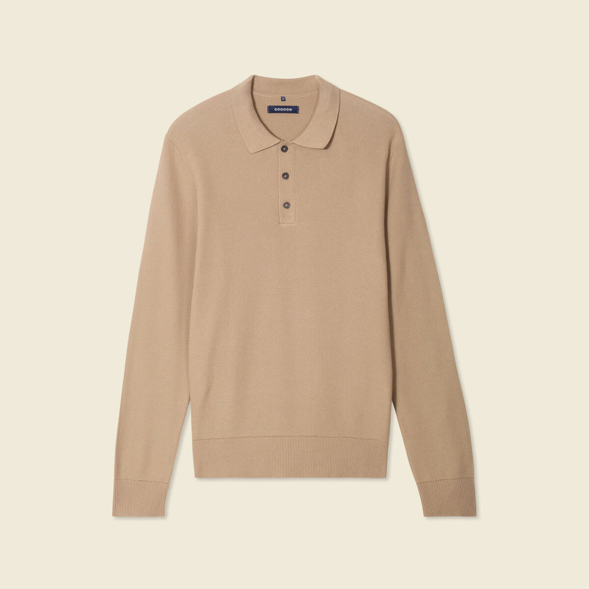 Polo manches longues gris homme
