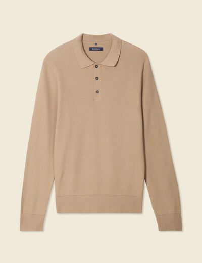 Polo manches longues gris homme