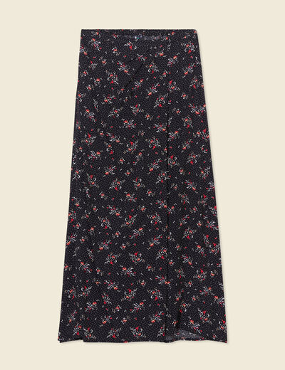 Jupe longue évasée noir femme