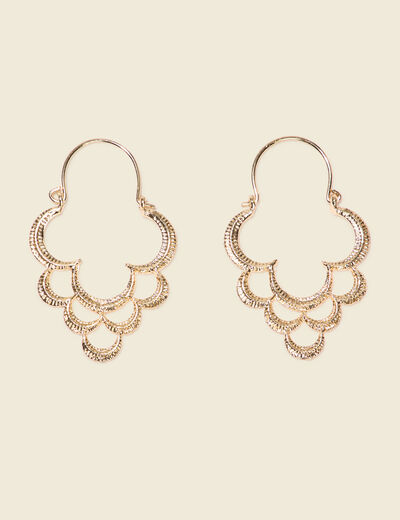 Boucles d'oreilles pendantes couleur or femme