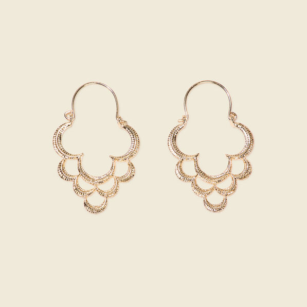 Boucles d'oreilles pendantes couleur or femme