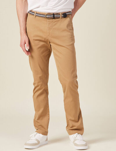 Pantalon chino straight vert kaki homme