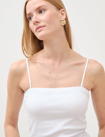 D&eacute;bardeur 2 en 1 avec brassi&egrave;re int&eacute;gr&eacute;e blanc femme