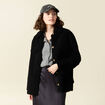 Manteau surchemise droit noir femme
