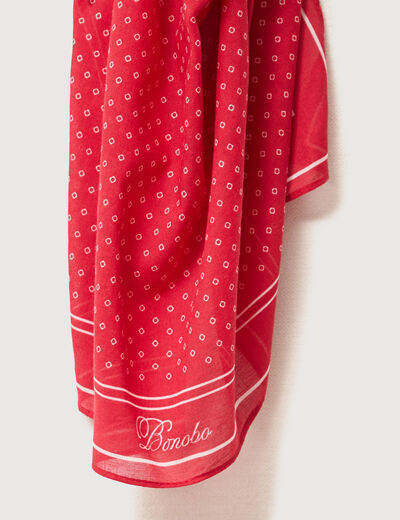 Foulard en coton rouge homme