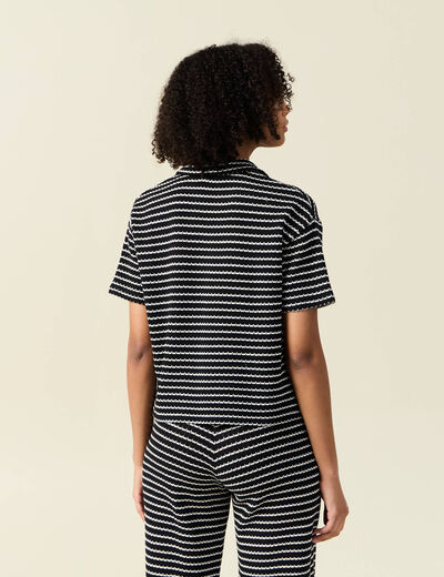 Polo manches courtes noir femme