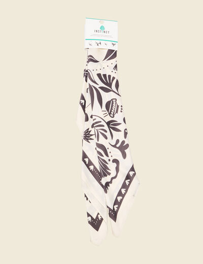 Foulard satin ecru femme