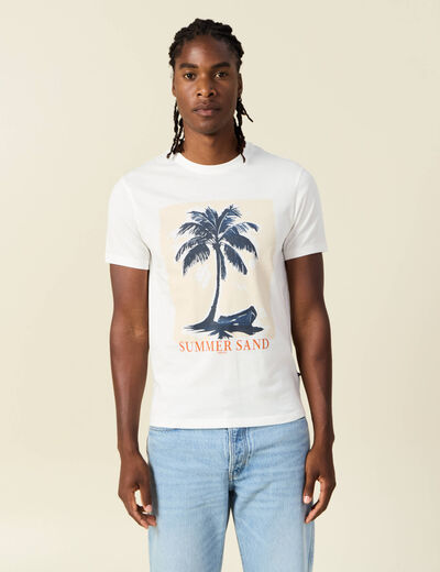 T-shirt manches courtes ecru homme