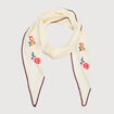 Foulard en coton avec broderie ivoire femme