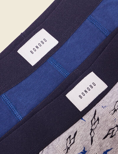 Lot 2 boxers bleu marine homme