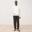 Sweat ample &agrave; capuche manches longues ecru homme