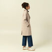 Manteau droit long col tailleur rouge clair femme