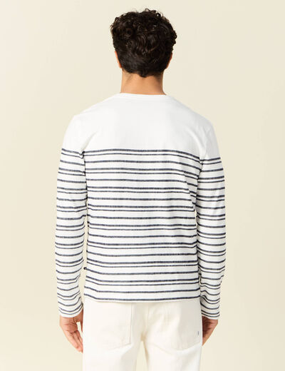 T-shirt manches longues ecru homme
