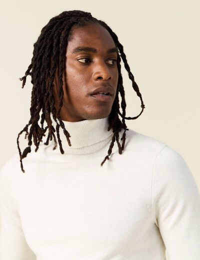 Pull manches longues ecru homme