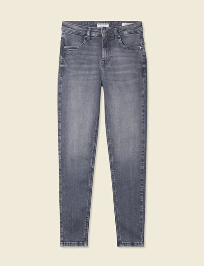 Jeans skinny éco-responsable denim gris clair femme
