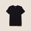 T-shirt ajust&eacute; col v manches courtes noir homme