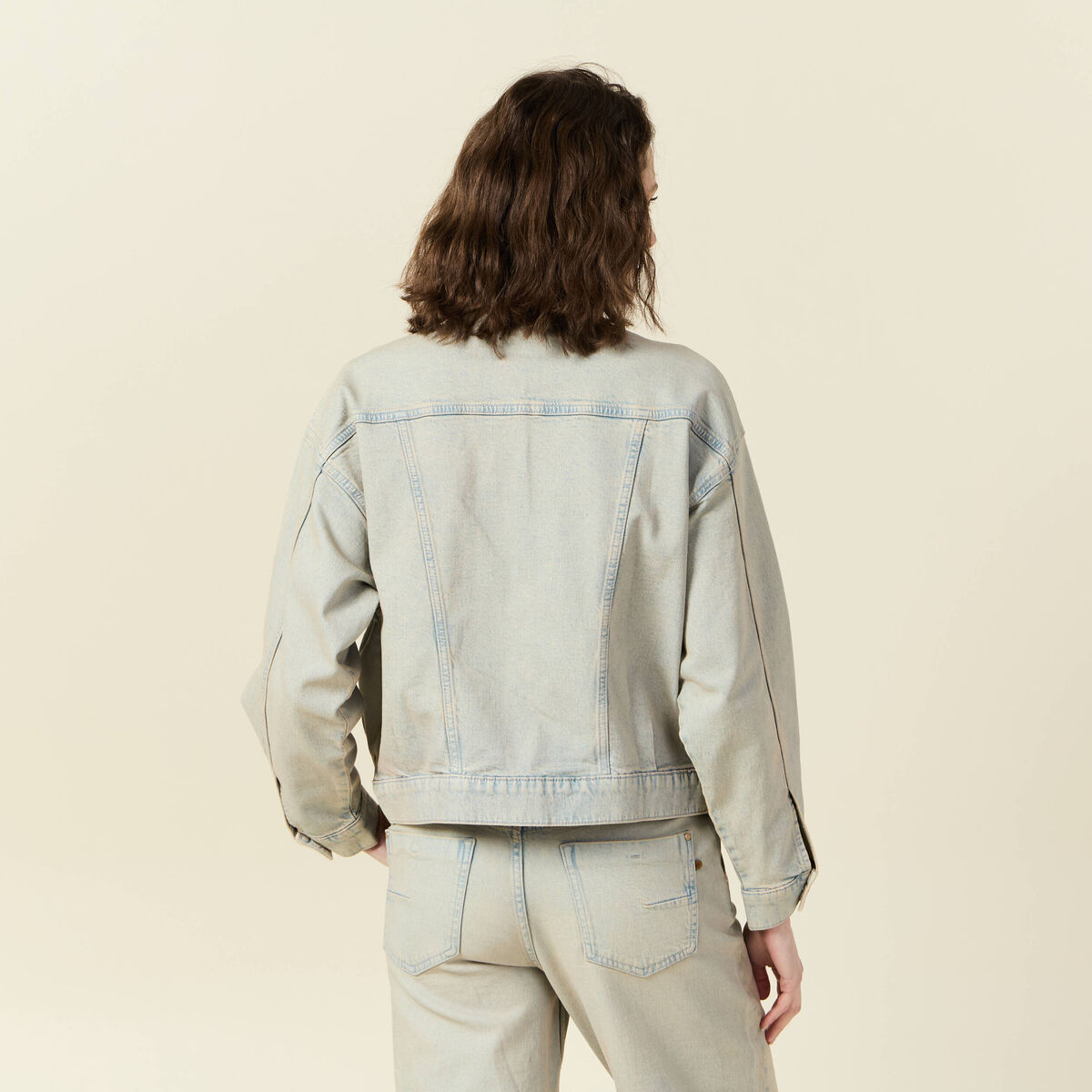 Veste oversize en jean bleu ciel femme