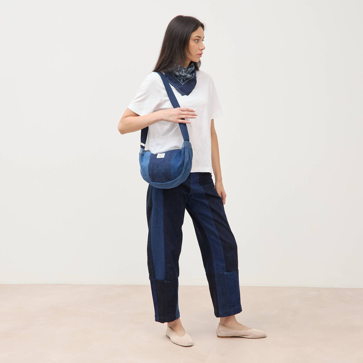Jeans barrel taille standard denim stone femme