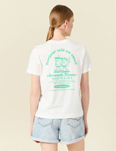 T-shirt éco-responsable ecru femme