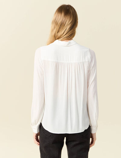 Chemise manches longues ecru femme
