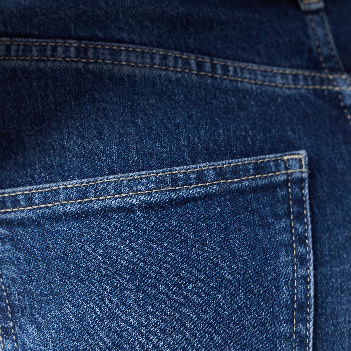 Jeans straight taille haute denim brut femme