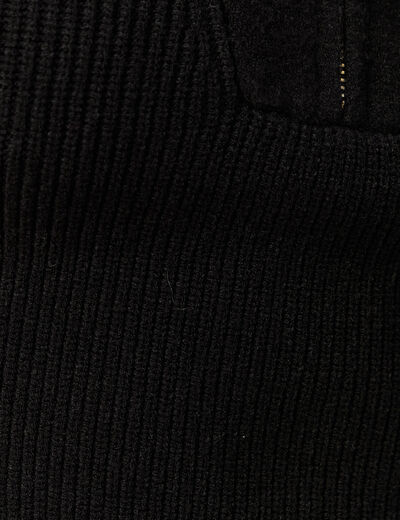 Pull col camionneur manches longues noir femme