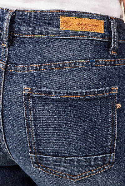 Jeans slim 7/8ème denim brut femme