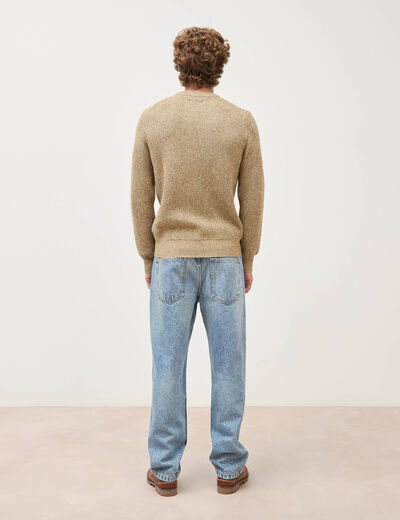 Pull manches longues camel homme