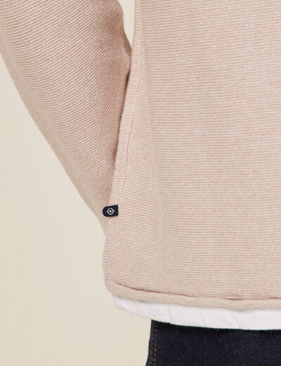 Pull manches longues beige homme