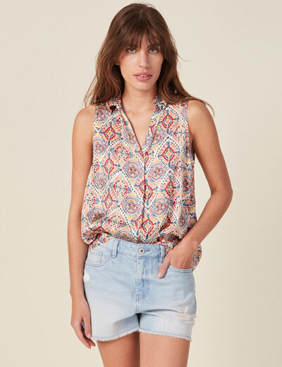 Blouse sans manches multicolore femme