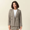 Blazer manches longues col tailleur noir femme