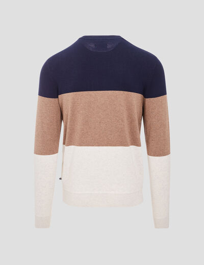 Pull manches longues beige homme