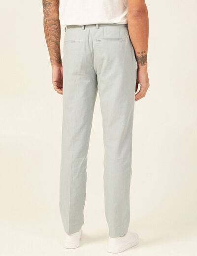 Pantalon chino straight bleu gris homme