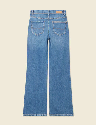 Jeans flare boutonné denim brut femme