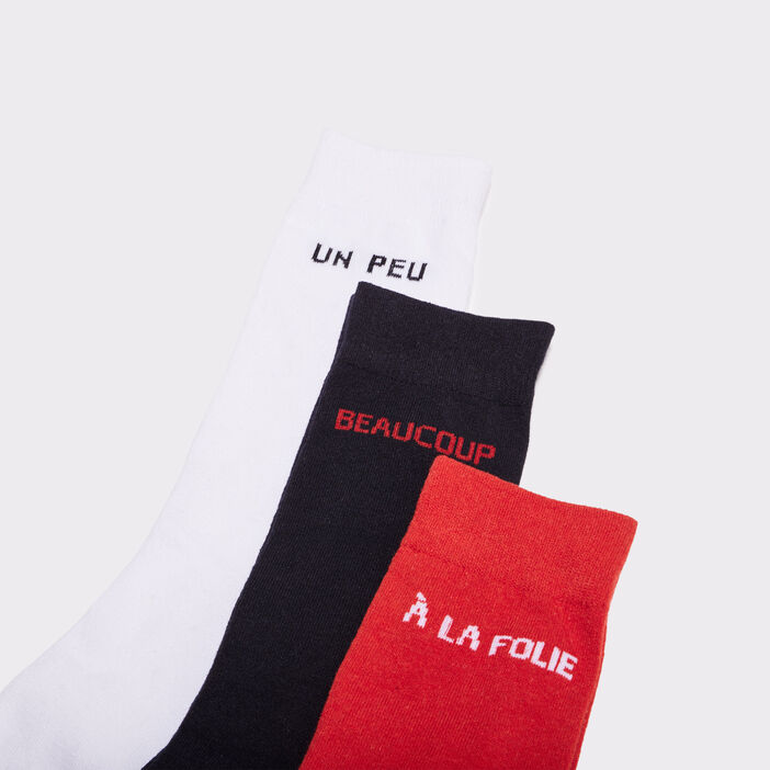 Lot 3 paires chaussettes multicolore homme