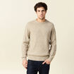 Pull manches longues beige homme
