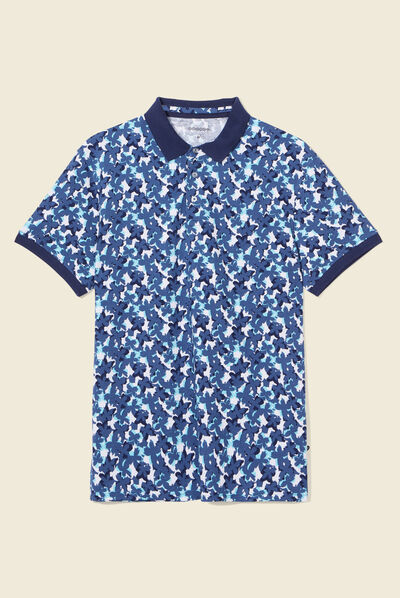 Polo manches courtes bleu homme