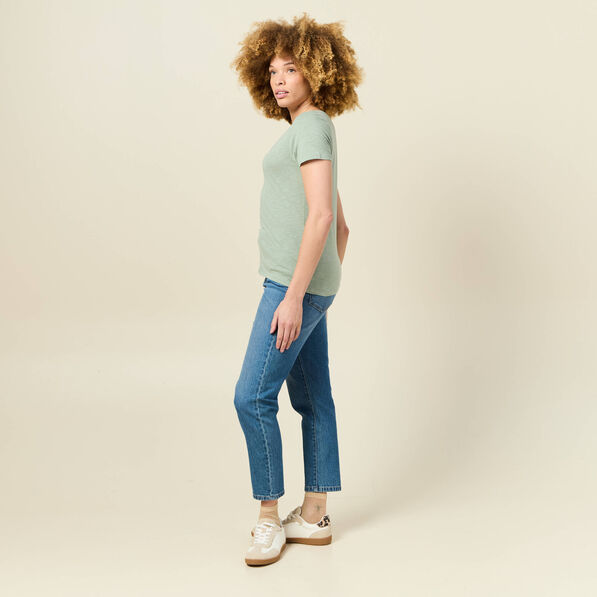 T-shirt manches courtes vert kaki femme