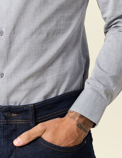 Chemise manches longues gris homme