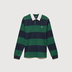 Polo manches longues broderie bleu marine homme