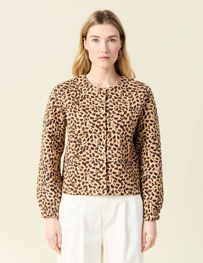 Gilet manches longues camel femme