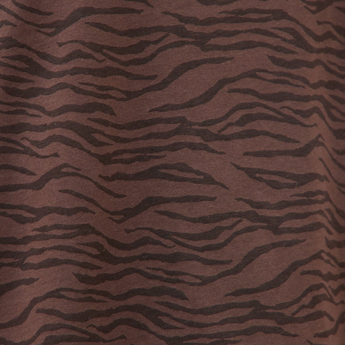 T-shirt droit col rond manches courtes marron chocolat femme