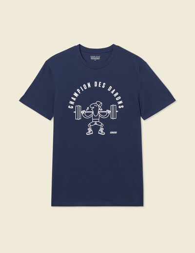 T-shirt manches courtes bleu marine homme