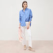 Jeans bootcut cropped taille bascul&eacute;e denim blanc femme